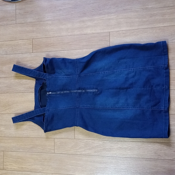 ~3 for $30~ Stretch denim square neck mini dress size xs, DD77 - Picture 2 of 2